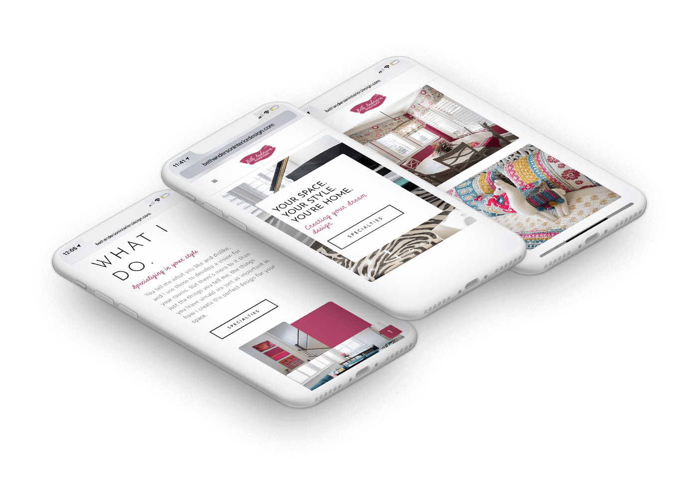 Beth Anderson Interior Design mobile web design